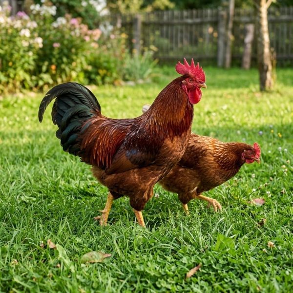 พ่อแม่พันธุ์ไก่ไข่ตัวสีแดง ไก่โรดไอแลนด์เรด (Rhode Island Red) เป็นสายพันธุ์ไก่ยอดนิยมจากสหรัฐอเมริกาที่เลี้ยงได้ทั้งเพื่อไข่และเนื้อ โดดเด่นด้วยขนสีน้ำตาลแดงเข้ม ทนต่อสภาพอากาศ เลี้ยงง่าย ไข่ดก ให้ไข่เปลือกสีน้ำตาลประมาณ 220-300 ฟองต่อปี และยังเป็นแม่ไก่ที่ฟักไข่เก่งอีก