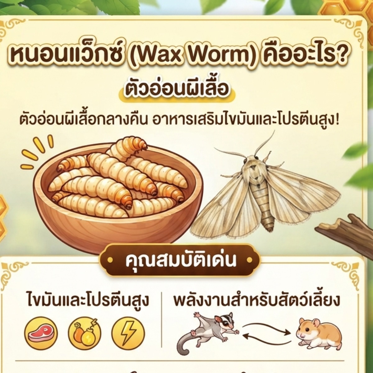 หนอนน้ำผึ้ง (Wax Worm)