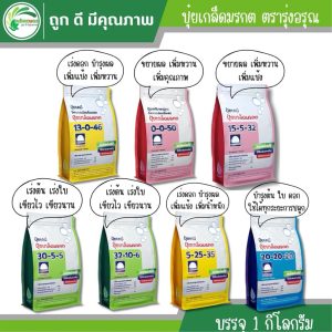 รีวิว ปุ๋ยเกล็ดมรกต ตรารุ่งอรุณ ครบ 7 สูตร วิธีใช้ อัตราผสมตามฉลาก และราคา