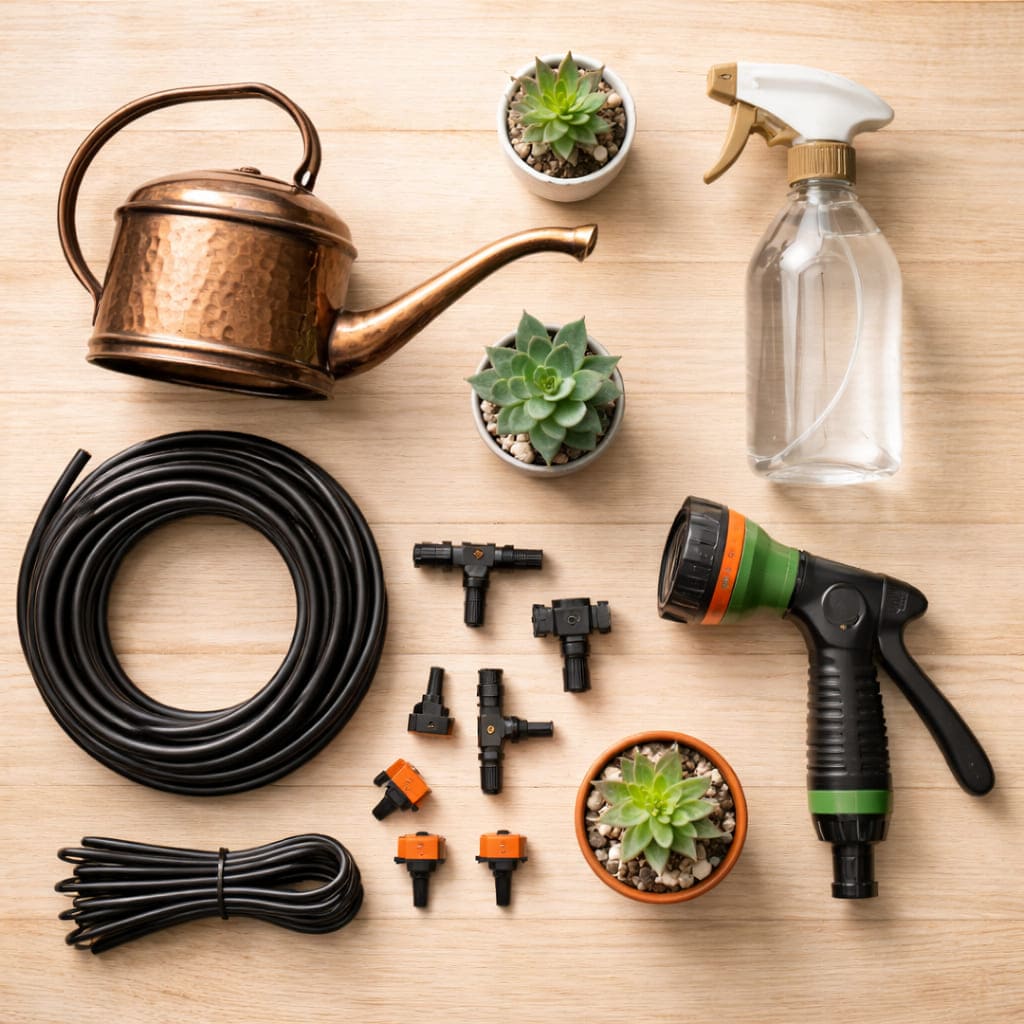 อุปกรณ์รดน้ำต้นไม้ บัวรดน้ำ ขวดสเปรย์ สายยาง ระบบน้ำหยด