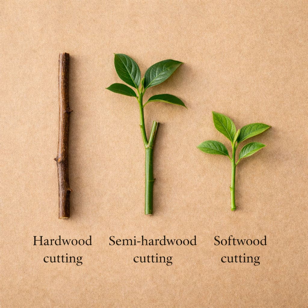 เปรียบเทียบ 3 ประเภทการปักชำ: กิ่งแก่ กิ่งกึ่งแก่กึ่งอ่อน และกิ่งอ่อน