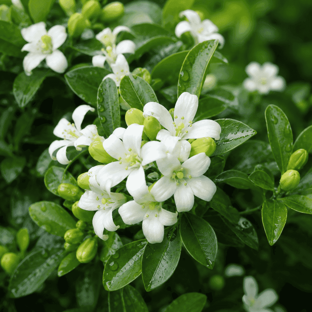 ดอกแก้วสีขาวหลังสายฝน